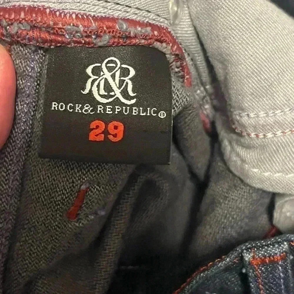 Rock & Republic Jeans Womens Size 29 Kasandra Dark Wash Jeans 31 x 34 8.5 Rise - Picture 6 of 11